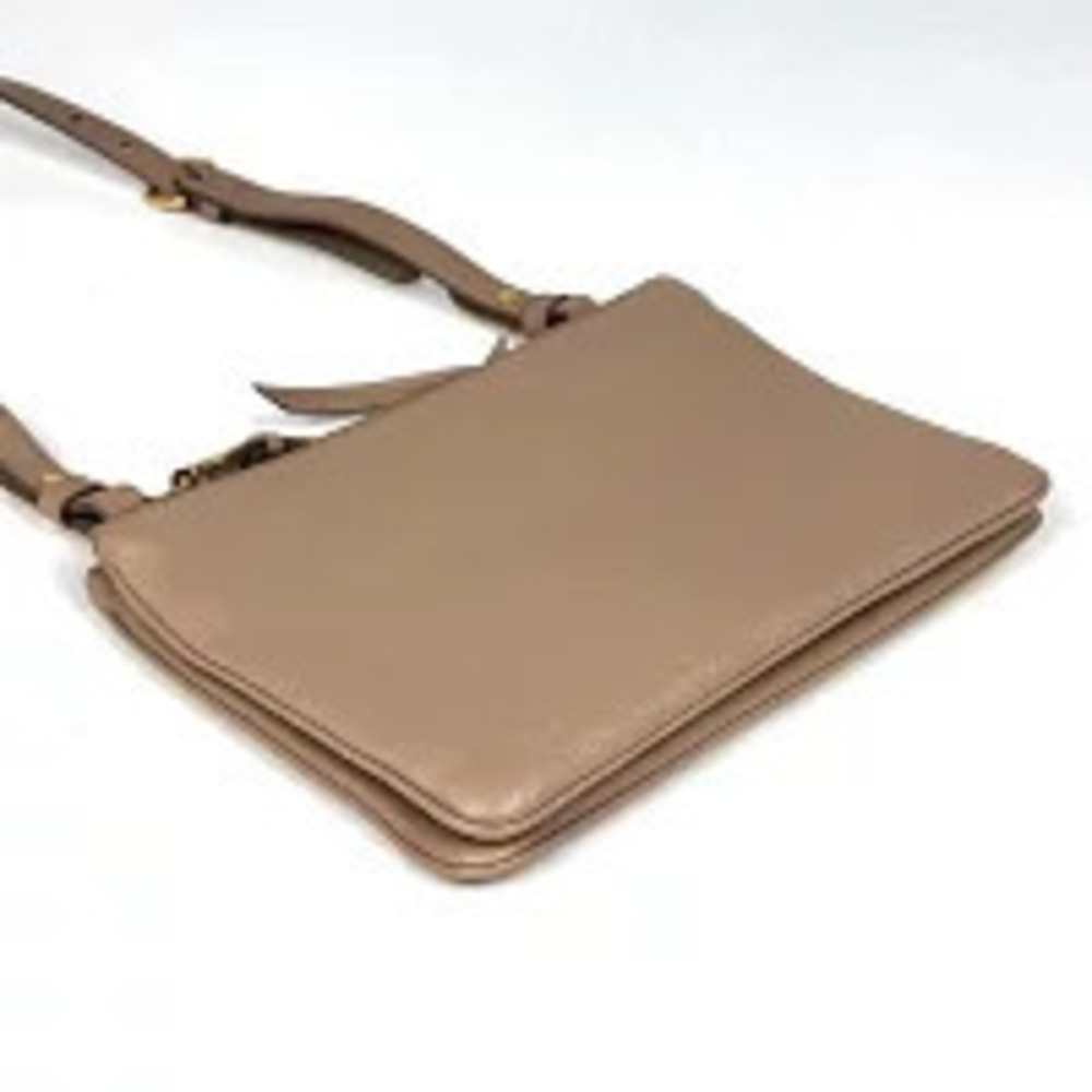 Prada Pink Daino Bag Beige Zip Vitello Crossbody Double Pink Tan
